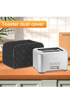 DUNISO 4 Slice toaster cover, household kitchen appliance dust cover, toaster protective bag, dustproof and waterproof, can be hung, suitable for small kitchen appliances, 33*27*21.5cm, black  - Image 4