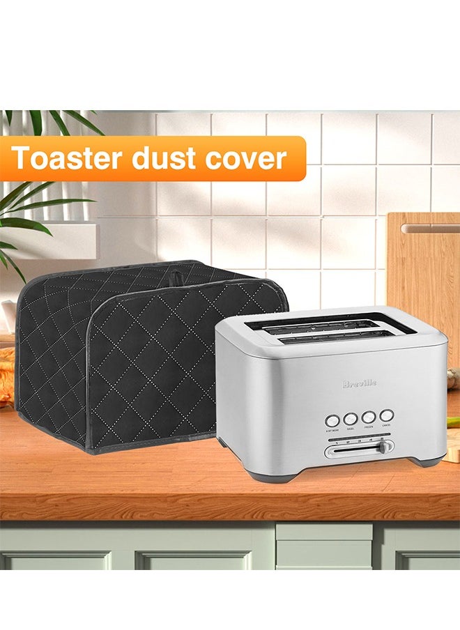 DUNISO 4 Slice toaster cover, household kitchen appliance dust cover, toaster protective bag, dustproof and waterproof, can be hung, suitable for small kitchen appliances, 33*27*21.5cm, black  - Image 4