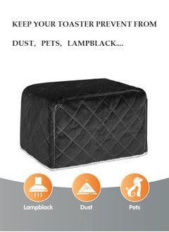 DUNISO 4 Slice toaster cover, household kitchen appliance dust cover, toaster protective bag, dustproof and waterproof, can be hung, suitable for small kitchen appliances, 33*27*21.5cm, black  - Image 3