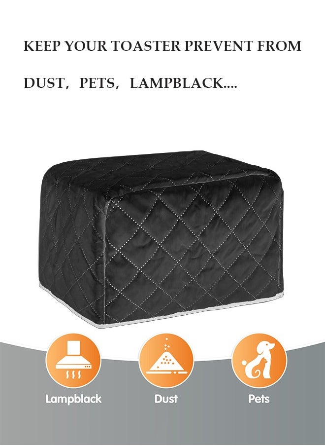 DUNISO 4 Slice toaster cover, household kitchen appliance dust cover, toaster protective bag, dustproof and waterproof, can be hung, suitable for small kitchen appliances, 33*27*21.5cm, black  - Image 3