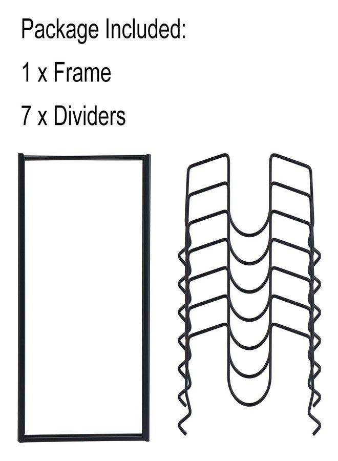 توبلايف رف تنظيم أغطية القدور من توب لايف للخزائن وأسطح العمل، يتسع لأكثر من 7 أغطية للمقالي وأدوات الخبز، مع 7 أقسام قابلة للتعديل - أسود - Image 5
