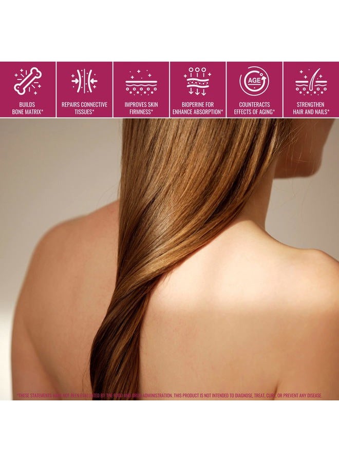 Sundhed Natural ماكس كولاجين بلس سي (60 كبسولة) - كبسولات كولاجين طبيعية بالكامل مع البيوتين والبيوبرين لتعزيز الترطيب ومتانة البشرة ضد الشيخوخة - حبوب كولاجين لتقوية العظام والأظافر - Image 4