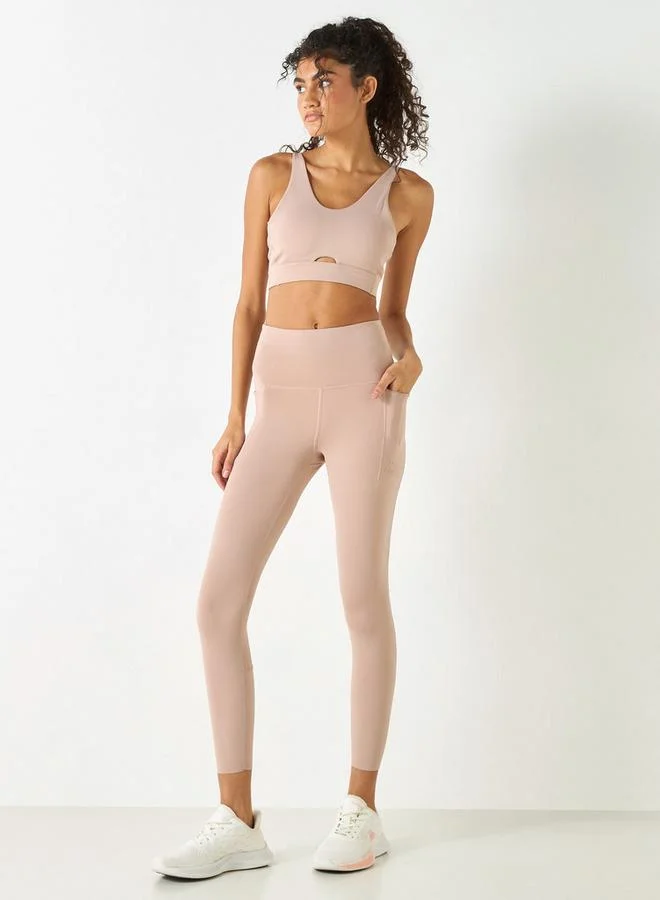 كابا بنطلون ليقنز سادة بخصر مطّاطي وجيوب من كابا