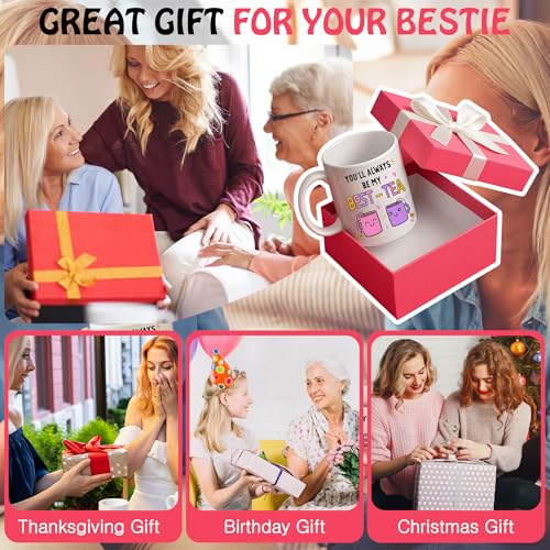 Gossby Friend Coffee Mug - BEST-TEA - Gifts for Best Friend Women - Christmas Friendship Gift for Female Friend - Best Friends Birthday Gift - Besties BFF Gifts - 11oz White Ceramic Cup - Image 4