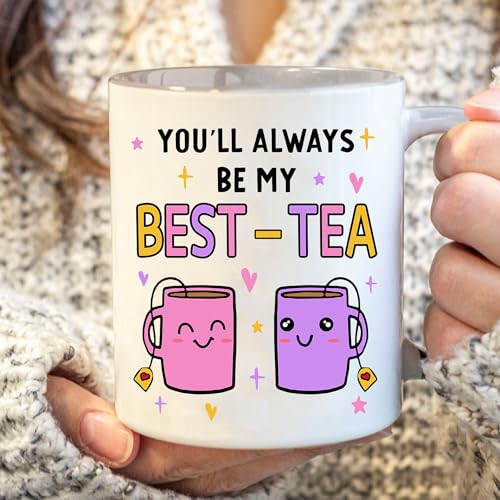 Gossby Friend Coffee Mug - BEST-TEA - Gifts for Best Friend Women - Christmas Friendship Gift for Female Friend - Best Friends Birthday Gift - Besties BFF Gifts - 11oz White Ceramic Cup - Image 2