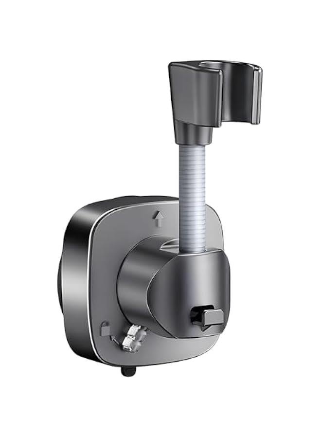 Shower Head Holder Wall Mount - 360° Adjustable Handheld Shower Bracket with Strong Suction Cup, No-Drill Tool-Free Installation, Multi-Angle Removable Gray Shower Arm Mount for Modern Bathroom - Image 1