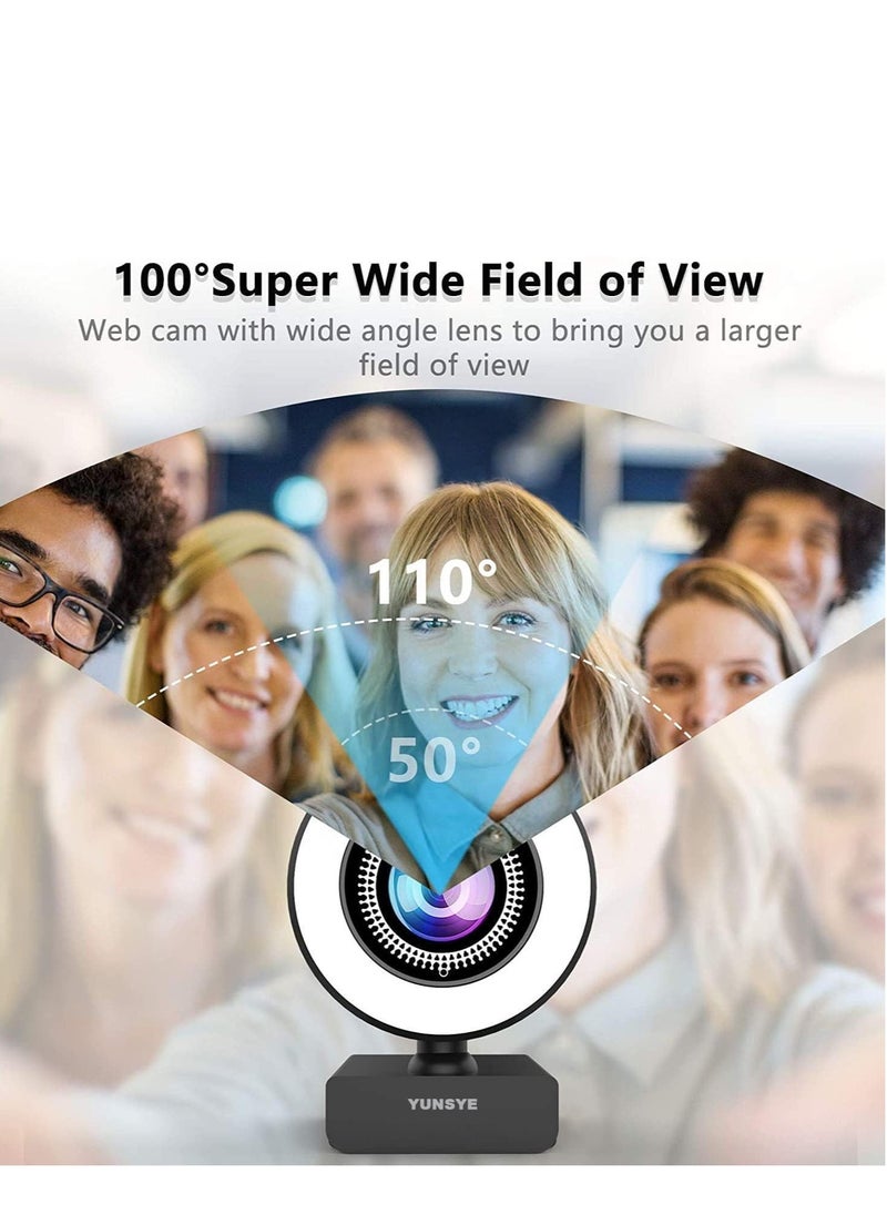 YUNSYE - USB Webcam, 1080P Streaming Webcam with Microphone for PC,MAC, Laptop, Plug and Play Web Camera for Youtube,Skype, Video Calling, Studying, Conference, Teams, Zoom - Image 1