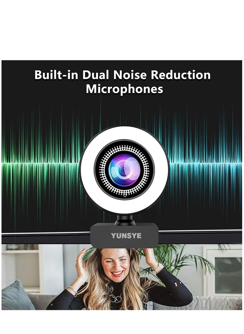 YUNSYE - USB Webcam, 1080P Streaming Webcam with Microphone for PC,MAC, Laptop, Plug and Play Web Camera for Youtube,Skype, Video Calling, Studying, Conference, Teams, Zoom - Image 1