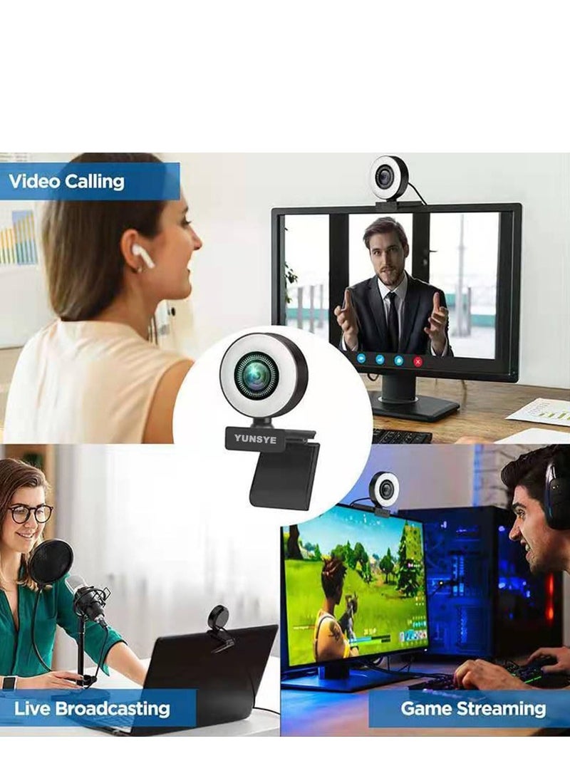 YUNSYE - USB Webcam, 1080P Streaming Webcam with Microphone for PC,MAC, Laptop, Plug and Play Web Camera for Youtube,Skype, Video Calling, Studying, Conference, Teams, Zoom - Image 1
