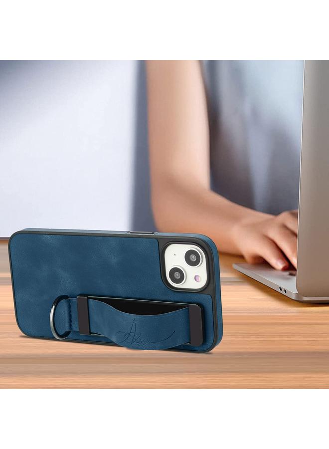 اس-توب جراب لهاتف iPhone 13 مزود بحامل سوار معصم من الجلد وغطاء خلفي للهاتف - Image 4