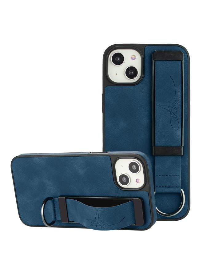 اس-توب جراب لهاتف iPhone 13 مزود بحامل سوار معصم من الجلد وغطاء خلفي للهاتف - Image 1