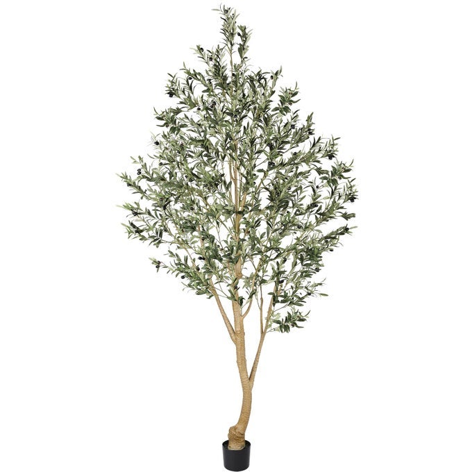 Realead Tall Faux Olive Tree 9ft Realistic Large Silk Olive Tree Artificial Indoors Fake Olive Trees with Branches and Fruits Artificial Olive Trees for Home Office Decor Indoor