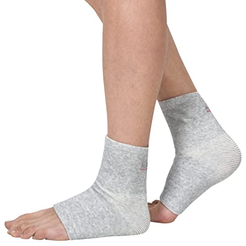 AccuSure Pair Of Bamboo Yarn 4 Way Stretchable Bi-Layered Construction Ankle Compression Support Joint Pain Relief, Sprains, Tendonitis Reduce, For Men & Women (XL) - Image 1