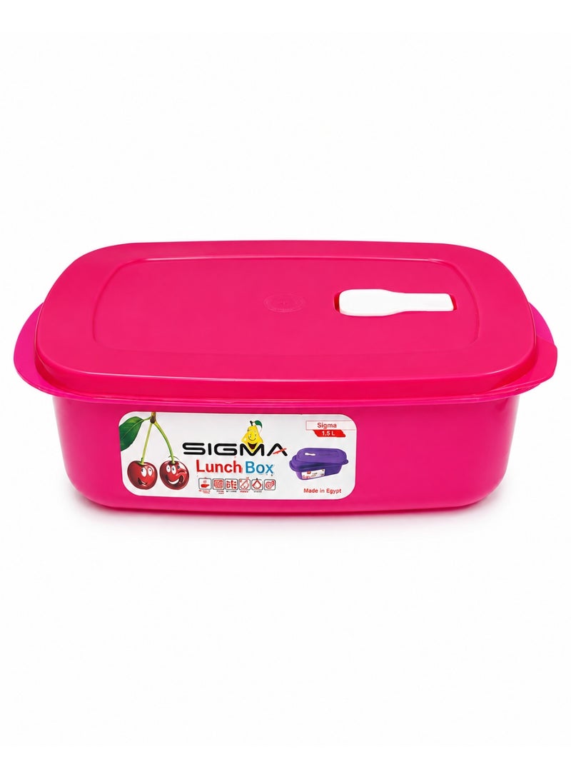 SIGMA Title Sigma Lunch Box 1.5L with Spoon, Fork & Knife – Reusable Food Container with Secure Lid - Image 1
