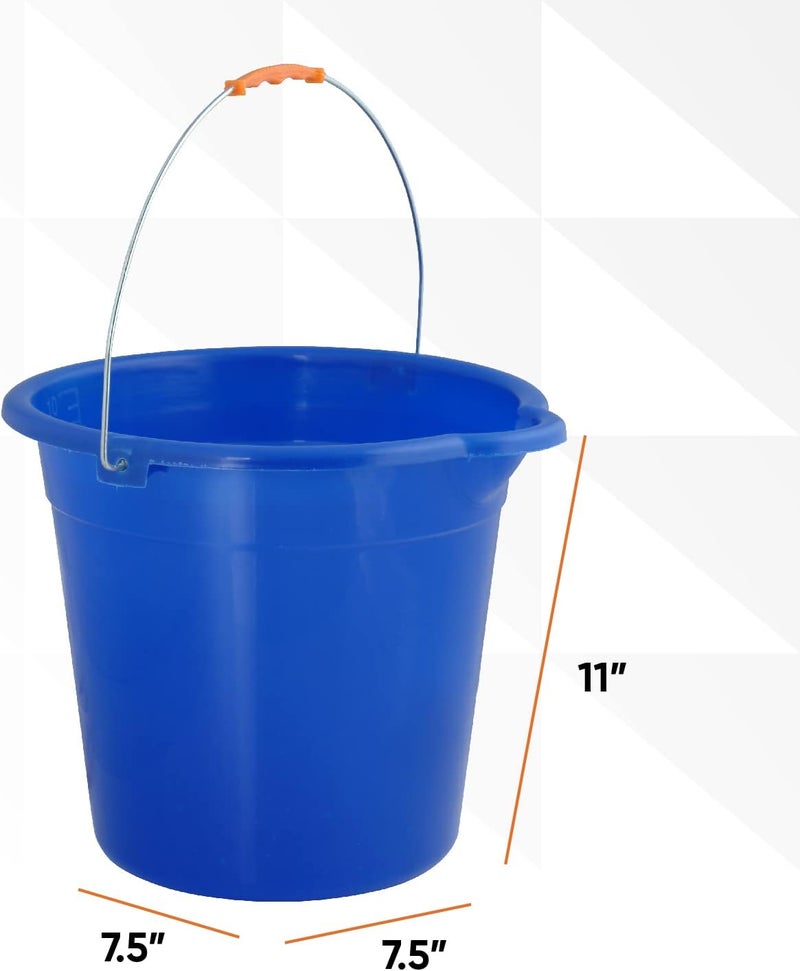 Superio Mop Bucket 2.5 Gallon Bucket for Cleaning - Plastic Car Wash Bucket with Grip Handle - Royal Blue Small Durable Plastic Pail for Fishing, Mopping, Cleaning Camping -10 Liter - Image 4