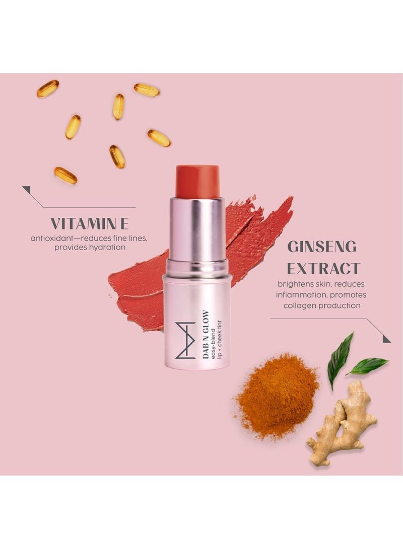 House Of Makeup Dab N Glow Lip Tint | Pigmented Blusher For Face Makeup | Creamy, Easy-Blend | For All Women | Multi-Use Tint for Cheeks And Lips | 8 gms | Peach Cobbler - Image 3