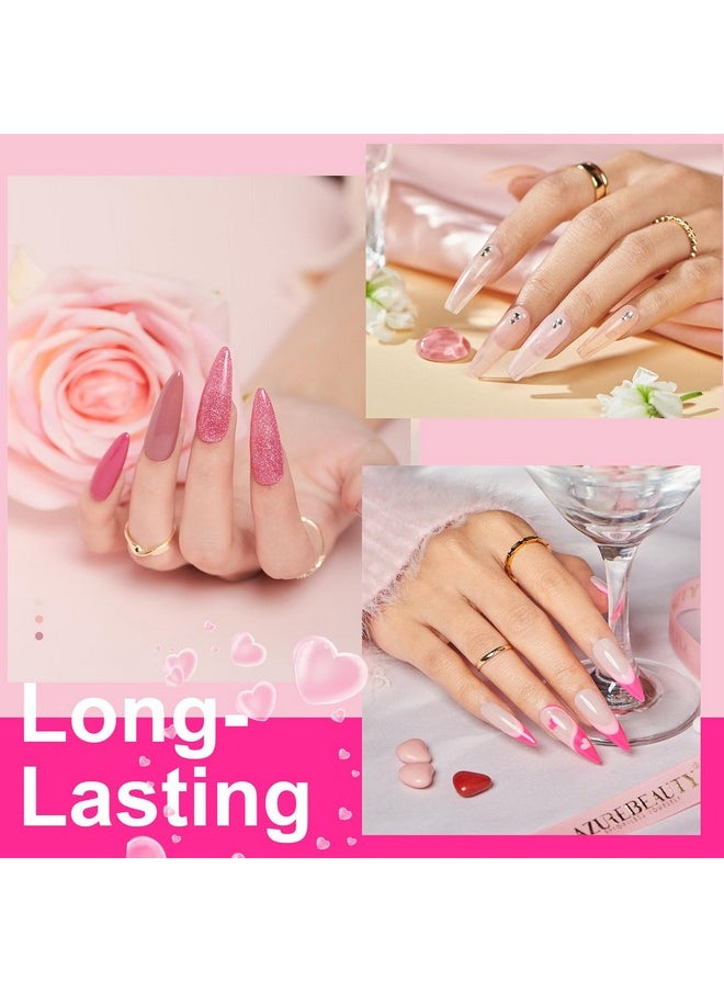 AZUREBEAUTY AZUREBEAUTY 170Pcs Dip Powder Nail Kit Starter 36 Colors Pink Red Purple Spring Summer Dipping Powder with Base/top Coat Activator Dip Liquid Set + Nail Removal Accessories Set for Gift  - Image 3