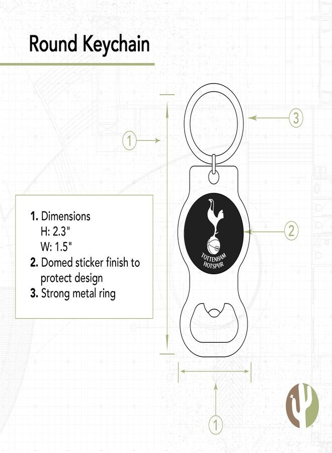 Desert Cactus Tottenham Hotspur Keychain Spurs Soccer Football Bottle Opener Keychain Car Keys (Silver Bottle) - Image 2