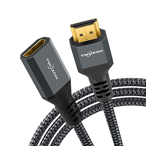 Twozoh كابل تمديد HDMI Twozoh 8K 4K، كابل HDMI 2.1 ذكر إلى أنثى، كابل HDMI مضفر من النايلون يدعم 8K@60Hz 4K@120Hz 48gbps (3.3 قدم) - Image 3