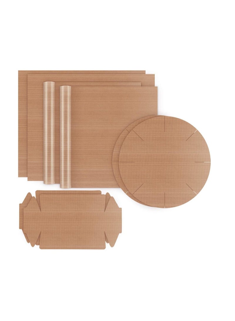 شو وو 8 Pcs Baking Mats, Non-Stick Silicone Mats for Baking, Reusable Sheet Tray Liner, Washable BBQ Grill Mat, Heat Resistant, Easy to Clean, Non-Toxic - Image 1