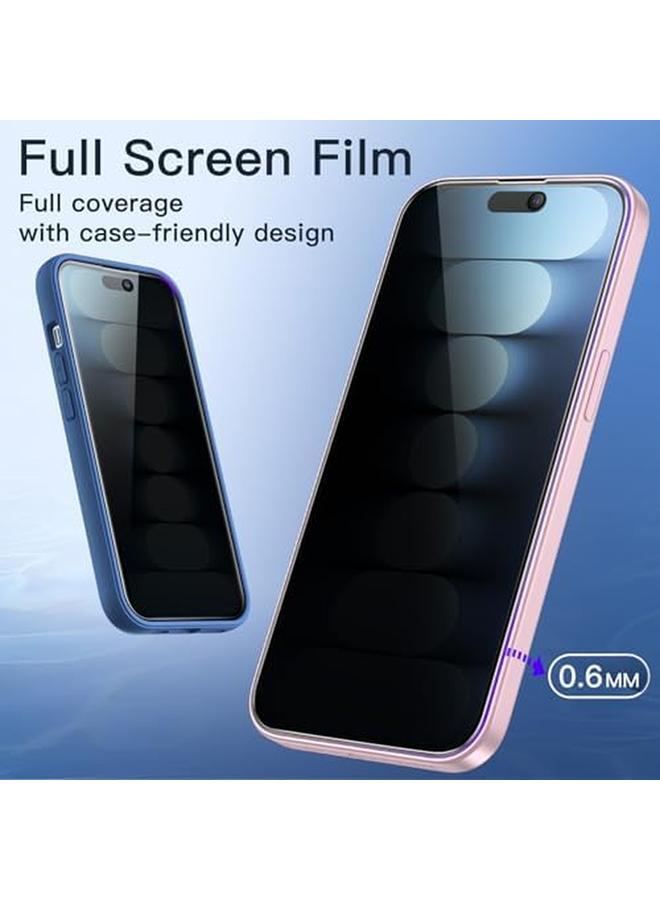 جي تيك واقي شاشة بتغطية كاملة للخصوصية لهاتف آيفون 15 مقاس 6.1 بوصة بحافة سوداء من الزجاج المقوى المضاد للتجسس مع أداة تثبيت سهلة، عبوة من قطعتين - Image 5