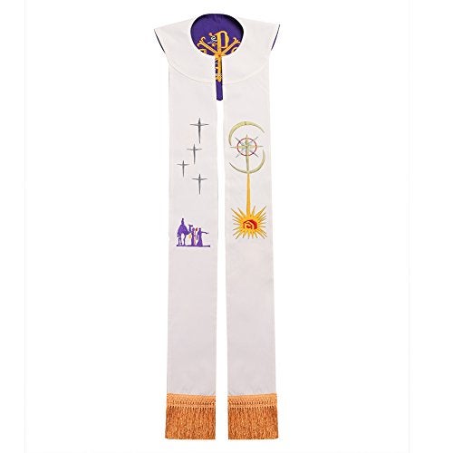 BLESSUME Church Stole priest Chasuble Vestments Reversible Embroidery Stole - Image 4