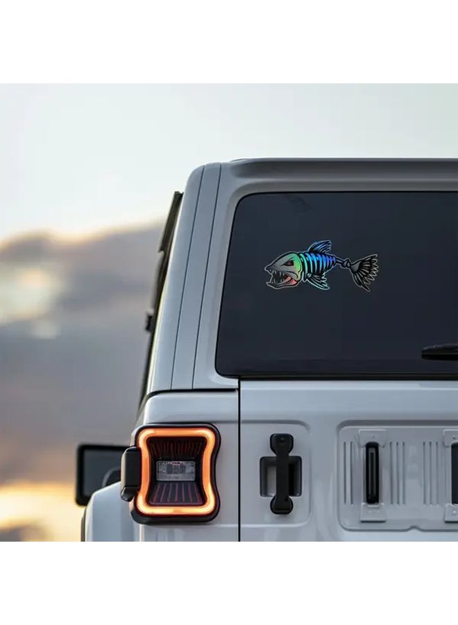 5 Inch Reflective Vinyl Fish Skeleton Decals 2 Pack for Kayak Fishing Vehicle Bumper - Image 4