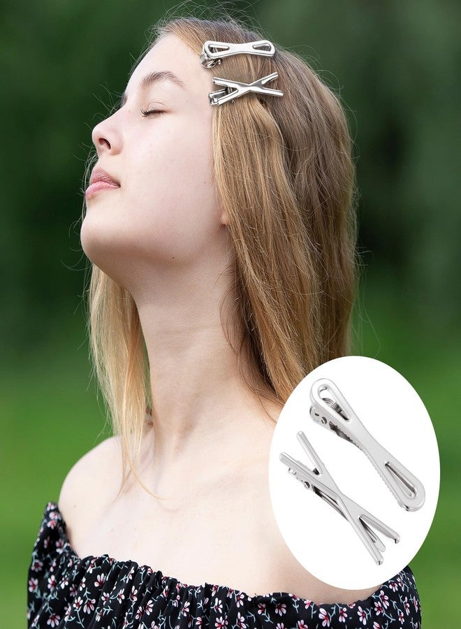 Lekgavd 32pcs Star Heart Metal Hair Clips, 16 Styles Silver Hair Clip Alligator Barrettes, Bow Wavy Non-Slip 2000s Hair Accessories for Women Daily, Party - Image 5