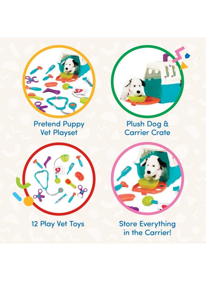 باتات - مجموعة ألعاب طبيب بيطري مع جرو دالماسي مخملي وحامل - مجموعة أدوات طبية كاملة للأطفال مكونة من 15 قطعة مع سماعة طبية وأدوات - ألعاب تعليمية للأطفال الصغار من عمر سنتين إلى 4 سنوات - Image 3