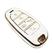 FEYOUN Key Fob Cover Compatible with Hyundai Sonata Santa Fe Tucson Ioniq Palisade Smart 5 Buttons TPU Remote Keyless Key Fob Case Protection Shell Accessories White - Image 2