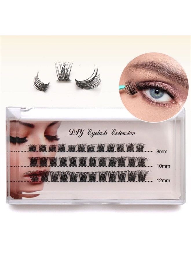 DIY Lash Extension 36 Clusters Lashes D Curl Cluster Individual Lashes Natural Look Fluffy Wispy False Eyelashes / 8-12MM