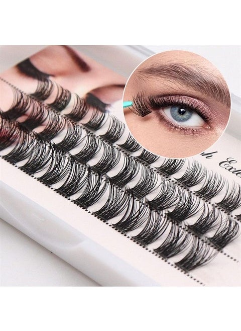 DIY Lash Extension 36 Clusters Lashes D Curl Cluster Individual Lashes Natural Look Fluffy Wispy False Eyelashes / 8-12MM