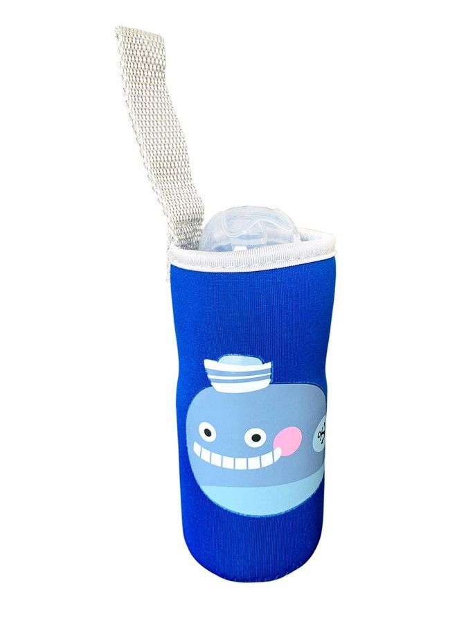 ? Cute Animated Patterned Soft Stretchable Baby Feeding Bottle Cover With Easy To Hold Strap For 120Ml 150Ml 240Ml (Fish & Elephant Pack Of 2)