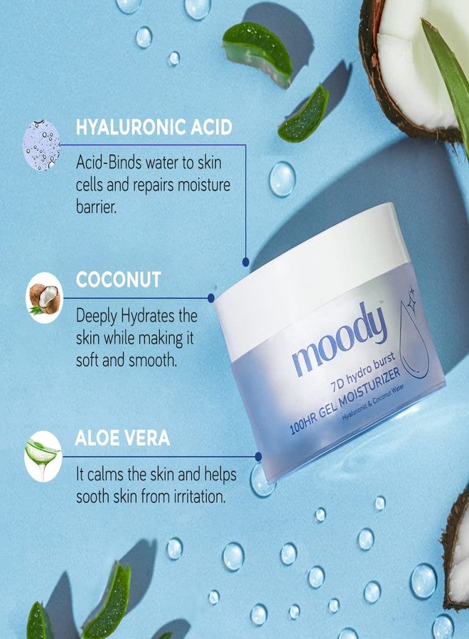 Moody 7D Hydro Burst Oil-Free Water Gel Face Moisturizer with Hyaluronic Acid & Moody 7D Hydro Burst Hydrating Face Mist & Essence Toner with Hyaluronic Acid Vitamin B5 & Rice Water Combo - Image 3