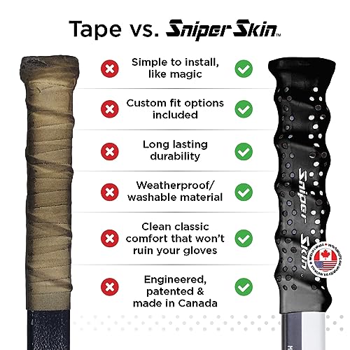 SNIPER SKIN Hockey Grip, Fits Adult and Kids Sticks, Easy Install, Durable, Better Than Hockey Tape, Ideal Team Swag, Clean Non-tack - White - Image 4