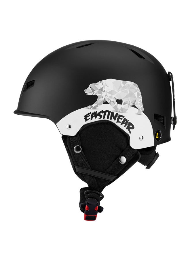 English Polar Bear Windproof Anti-fall Snow Helmet Warm Helmet Adult Children Universal Professional Ski Helmet Winter New