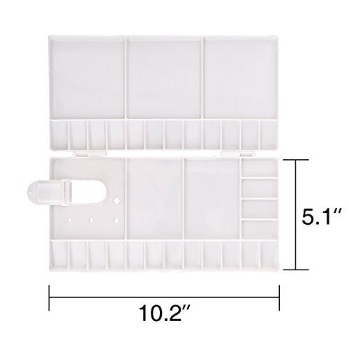 Transon Paint Palette Box 33 Wells for Mixing Gouache, Acrylic and Oil Paint with 1 Paint Brush - Image 4