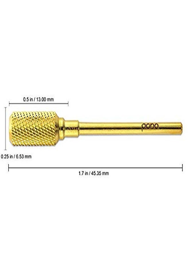 Pana Beauticom® Professional Pana Brand Large Dome Top Barrel Nail Carbide Bit 3/32" Shank Size for Manicure, Dremel, Buffing Nails (M - MEDIUM, GOLD) - Image 2