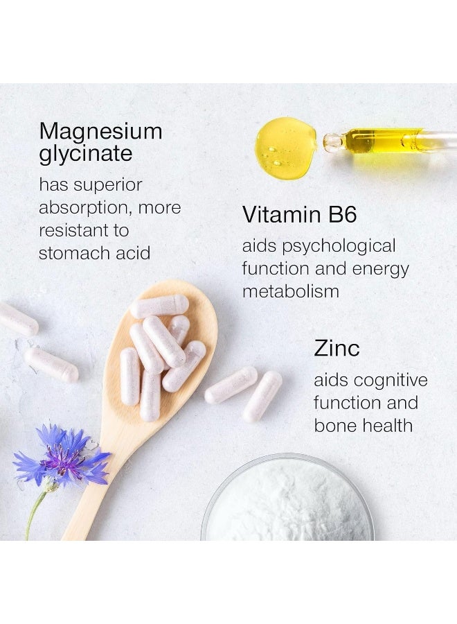 SUPERSELF Magnesium Glycinate Supplement - 1500mg Magnesium Bisglycinate Capsules with Zinc  Vitamin B6-120 Tablets High Strength Complex - 300mg Chelated Supplement with Zinc - Advanced Absorption - UK Made - Image 4