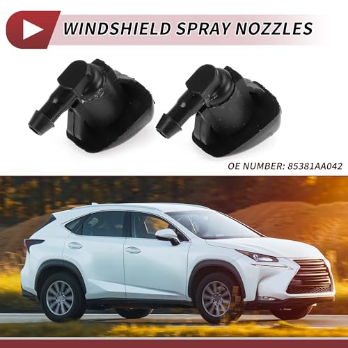 HEROFFIX 2pcs Windshield Washer Nozzle for Toyota Camry 2002-2006 Front Windshield Spray Nozzles Wiper Spray Washer Jet No.85381AA042 Black Plastic - Image 3