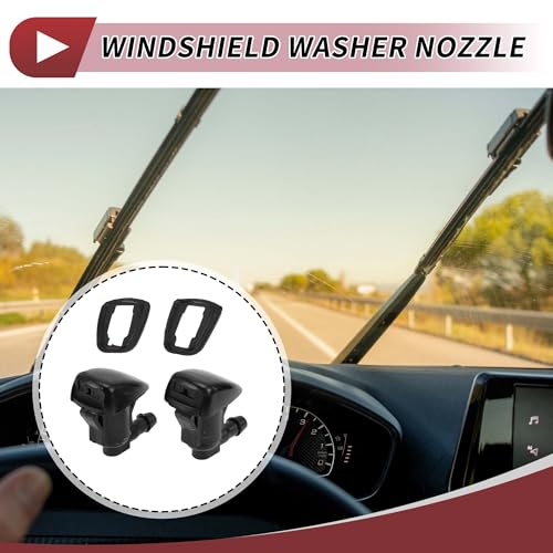 HEROFFIX 2pcs Windshield Washer Nozzle for Toyota Camry 2002-2006 Front Windshield Spray Nozzles Wiper Spray Washer Jet No.85381AA042 Black Plastic - Image 2