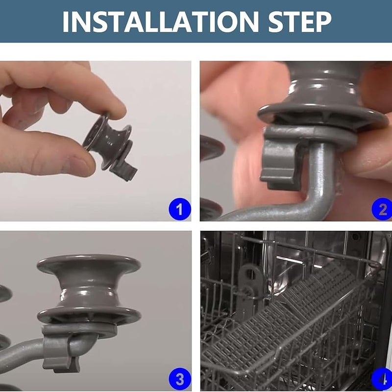 4 حزمة عجلات استبدال علوية لغسالة الصحون قطع غيار عجلات نسيجية - Image 5