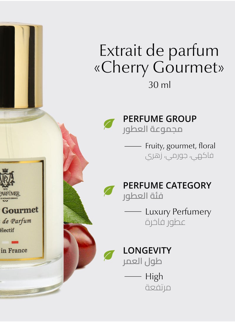 PREPARFUMER - From France Cherry Gourmet 30ml - Floral Fruity Gourmand Scent - Luxury Fragrance with Cherry & Almond - Long Lasting With Jasmine Notes - Image 1