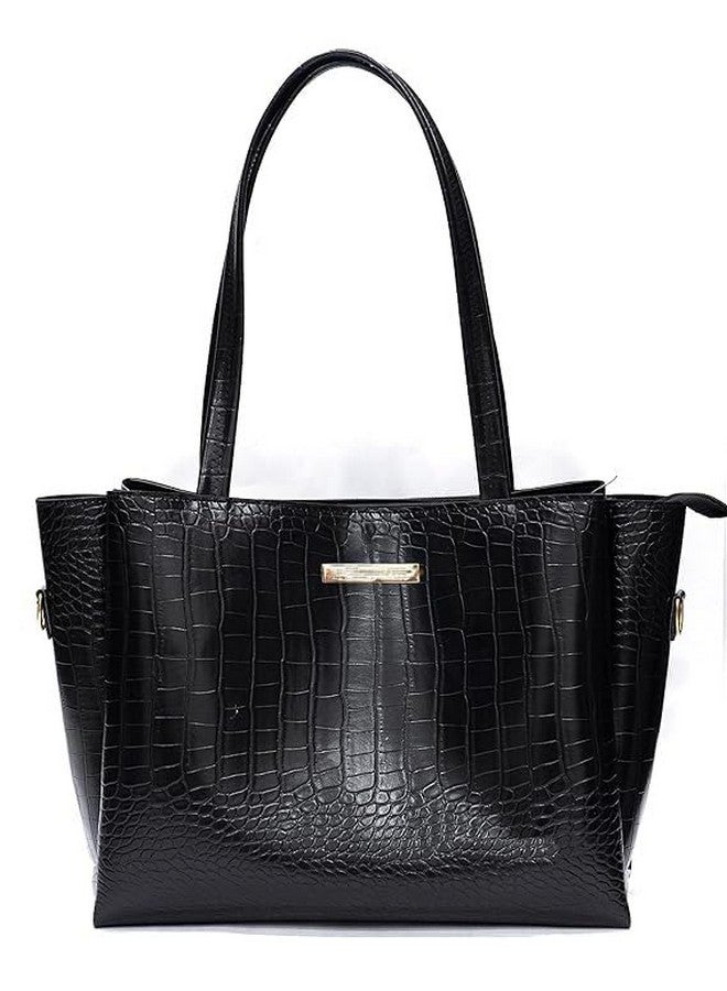 Alice Girls 3-compartment Fashion shoulder bag for Women//gift for Sister (hbg2all) (black) - Image 1