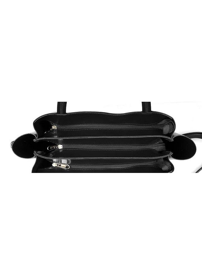 Alice Girls 3-compartment Fashion shoulder bag for Women//gift for Sister (hbg2all) (black) - Image 2