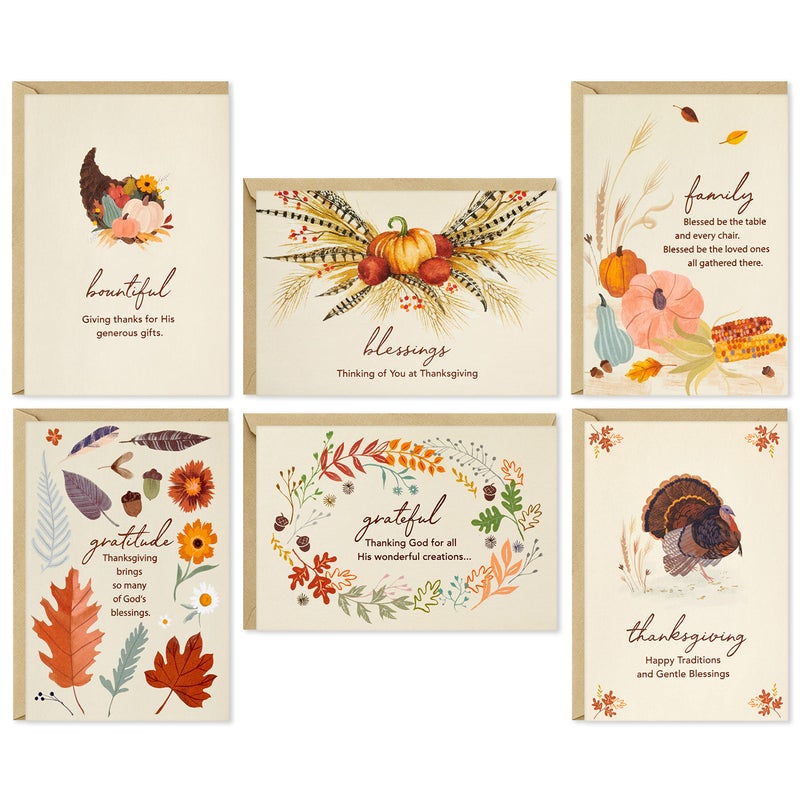 Hallmark Religious Thanksgiving Cards Assortment  Blessings (36 Assorted Cards with Envelopes) - Image 1