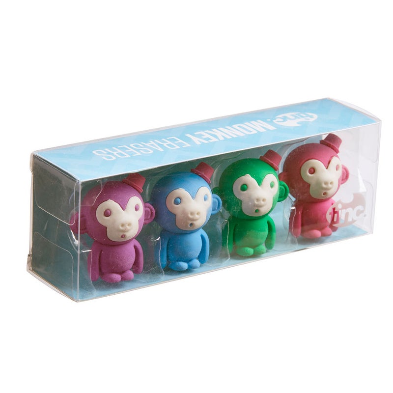 Tinc Eraser Set - Monkey Mnkercol