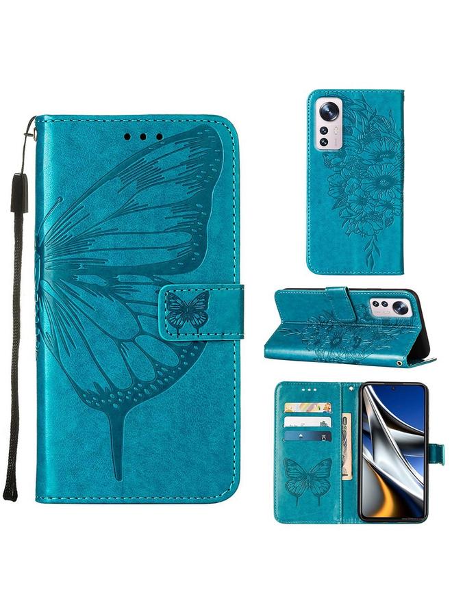 إيروريكس جراب لهاتف Xiaomi 12 مصنوع من الجلد المنقوش بنقشة الفراشة - Image 1