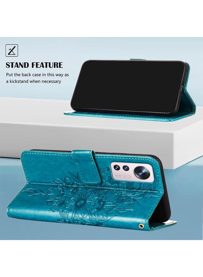 إيروريكس جراب لهاتف Xiaomi 12 مصنوع من الجلد المنقوش بنقشة الفراشة - Image 3