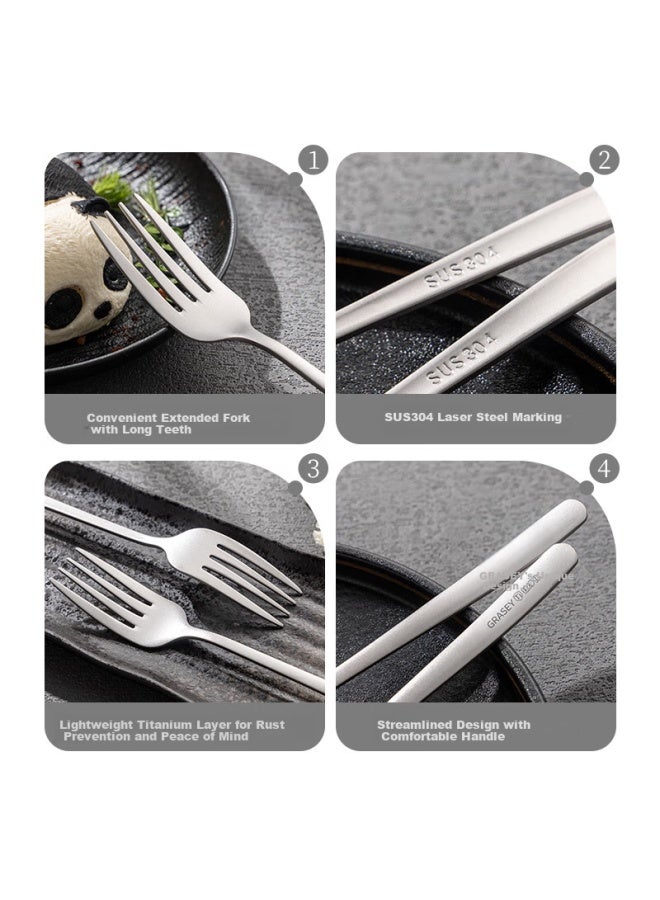 GRASEY Guangyi Titanium Purification Stainless Steel Fork Western Fork Dessert Fork Fruit Fork Salad Fork Cutlery Set 2 Pieces Gy1305 - Image 4